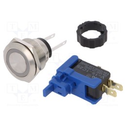 1 pcs x ONPOW - LCA22-11E/R/24V/S - Switch: vandal resistant, Pos: 2, SPST NC + NO, 300mA/250VDC, IP65