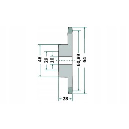 Geared chain wheel with hub 20z 06b 1