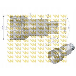 Quick connector hydr plug long m20x1 5 external thread