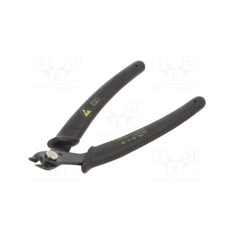 1 pcs x PIERGIACOMI - TR 25 L 25 D - Pliers, cutting,miniature,curved, ESD, 160mm, blackened tool