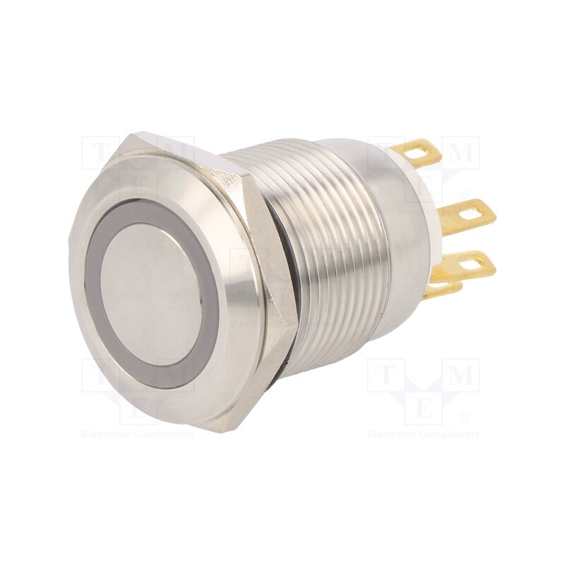 1 pcs x ONPOW - LAS1-GQ-11E/R/24V/S - Switch: vandal resistant, Pos: 2, SPST, 1A/250VAC, IP65, red, 24V