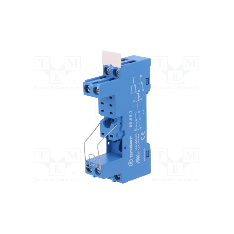 1 pcs x FINDER - 95.85.3SMA - Socket, 10A, 250VAC, for DIN rail mounting, screw terminals, IP20