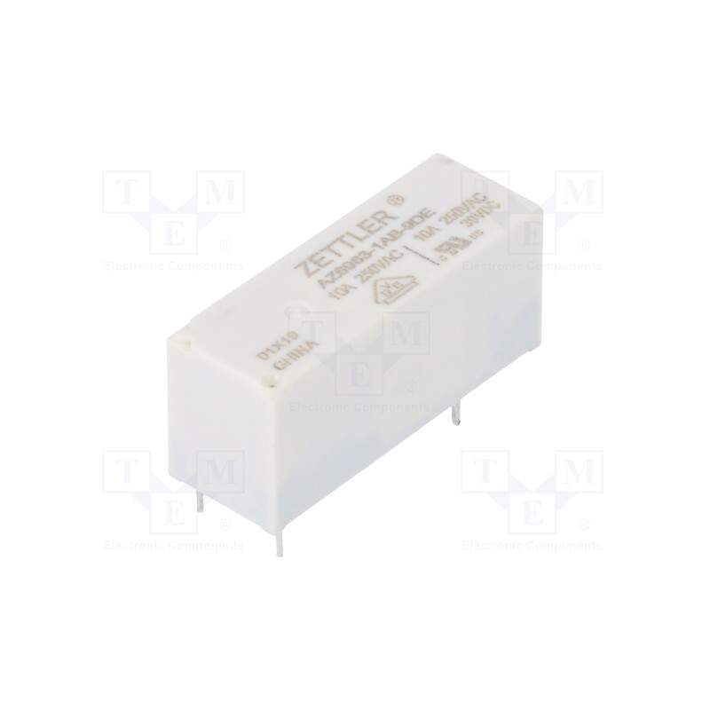 1 pcs x ZETTLER - AZ6963-1AB-9DE - Relay: electromagnetic, SPST-NO, Ucoil: 9VDC, 10A, 10A/250VAC, PCB