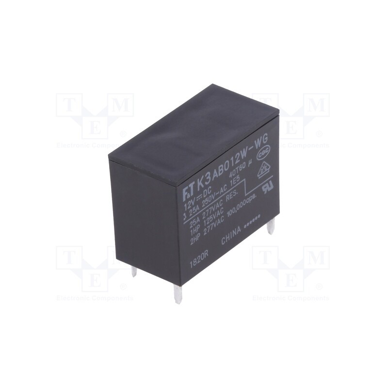 1 pcs x FUJITSU - FTR-K3AB012W-WG - Relay: electromagnetic, SPST-NO, Ucoil: 12VDC, 25A, PCB, max.250VAC