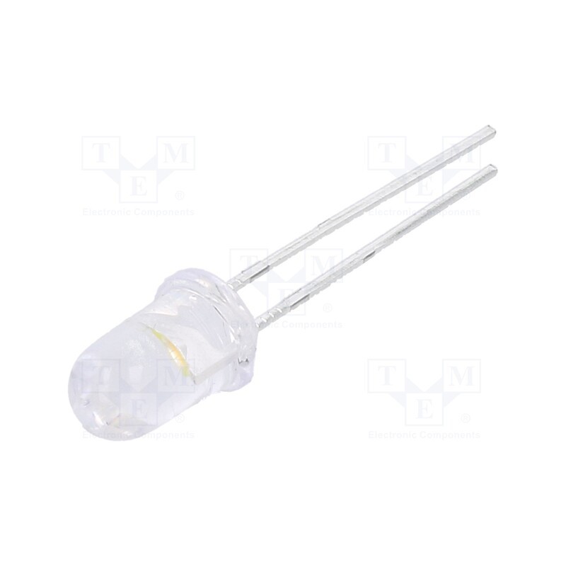 2 pcs x EVERLIGHT - 334-15/X2C1-1WYB/EU - LED, 5mm, white warm, 14250÷28500mcd, 15°, Front: convex, 2.8÷3.6V