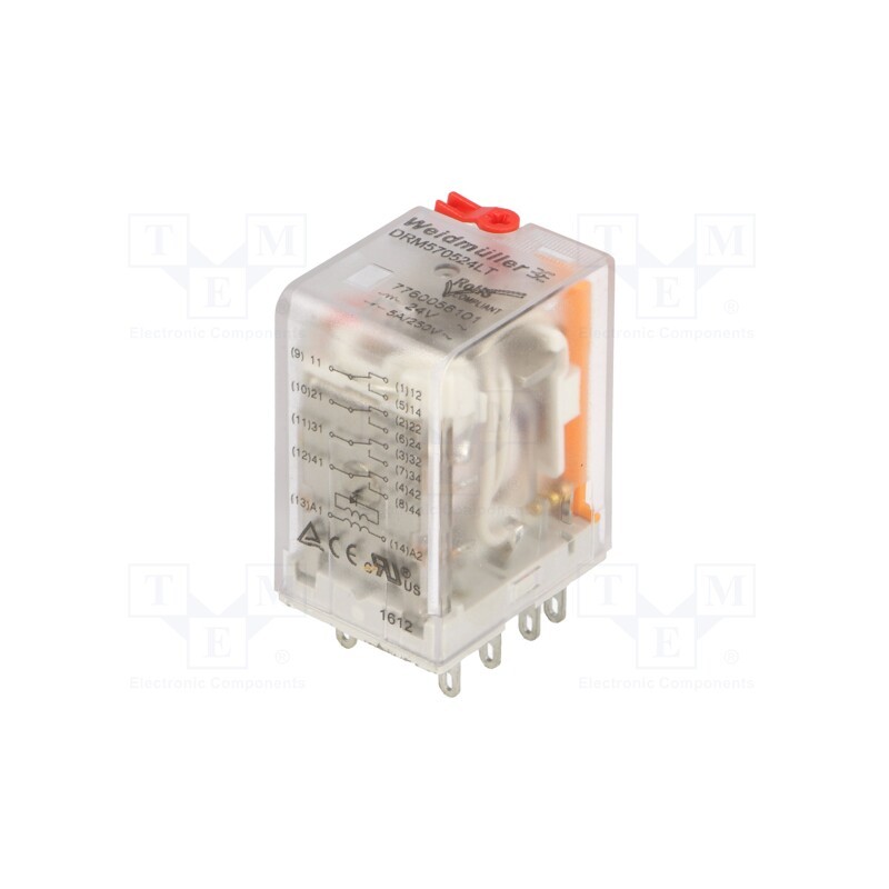 1 pcs x WEIDMu00dcLLER - 7760056101 - Relay: electromagnetic, 4PDT, Ucoil: 24VAC, Icontacts max: 5A, 50mΩ