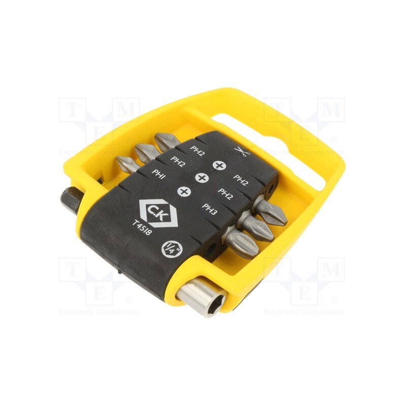 1 set x C.K - T4518 - Kit: screwdriver bits, Phillips, 25mm, Size: PH1,PH2,PH3, 7pcs.
