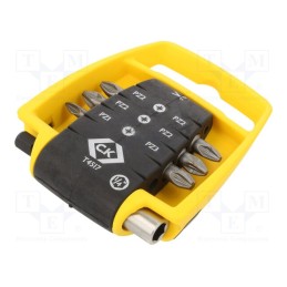 1 set x C.K - T4517 - Kit: screwdriver bits, Pozidriv®, 25mm, Size: PZ1,PZ2,PZ3, 7pcs.
