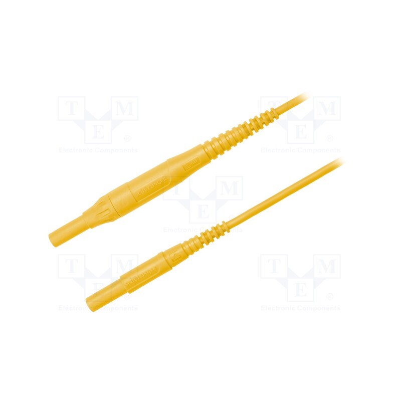 1 pcs x SCHu00dcTZINGER - MSFK B441 / 1 / 100 / GE - Test lead, 8A, banana plug 4mm,both sides, Len: 1m, yellow
