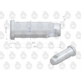 Mf3 drawbar pin, original Ursus