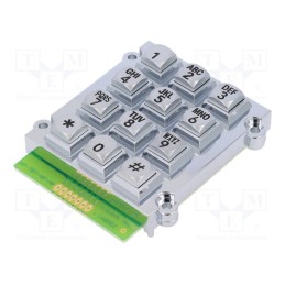 1 pcs x ACCORD - AK-707-A-SSB-WP-MM - Keypad: metal, No.of butt: 12, none, metal, 200mΩ, 1.5N, 20mA, W: 62mm
