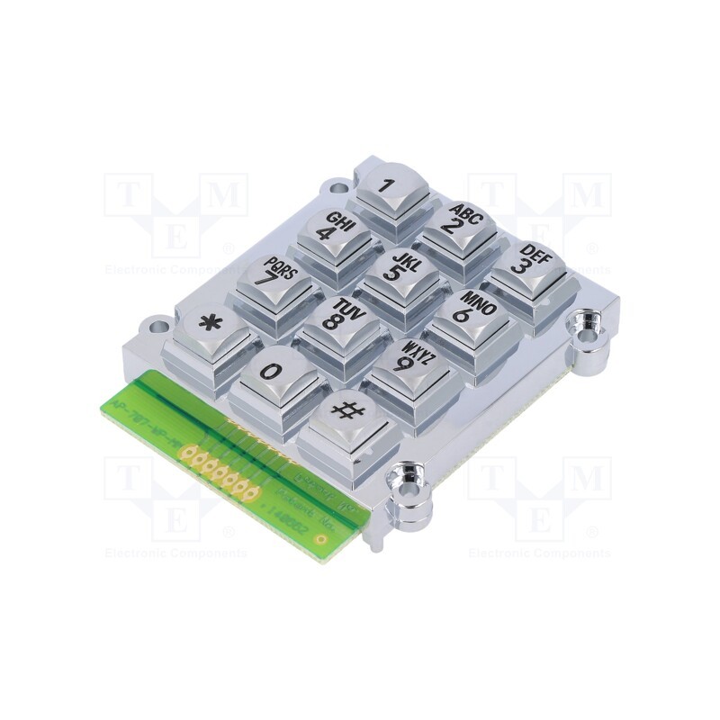 1 pcs x ACCORD - AK-707-A-SSB-WP-MM - Keypad: metal, No.of butt: 12, none, metal, 200mΩ, 1.5N, 20mA, W: 62mm