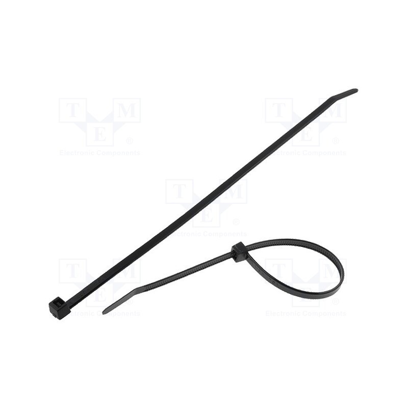 100 pcs x HELLERMANNTYTON - 111-08010 - Cable tie, L: 210mm, W: 4.7mm, polyamide, 355N, black, Ømax: 55mm