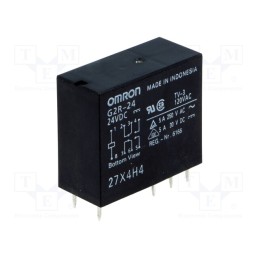 1 pcs x OMRON OCB - G2R-24 24VDC - Relay: electromagnetic, DPDT, Ucoil: 24VDC, Icontacts max: 4A, PCB