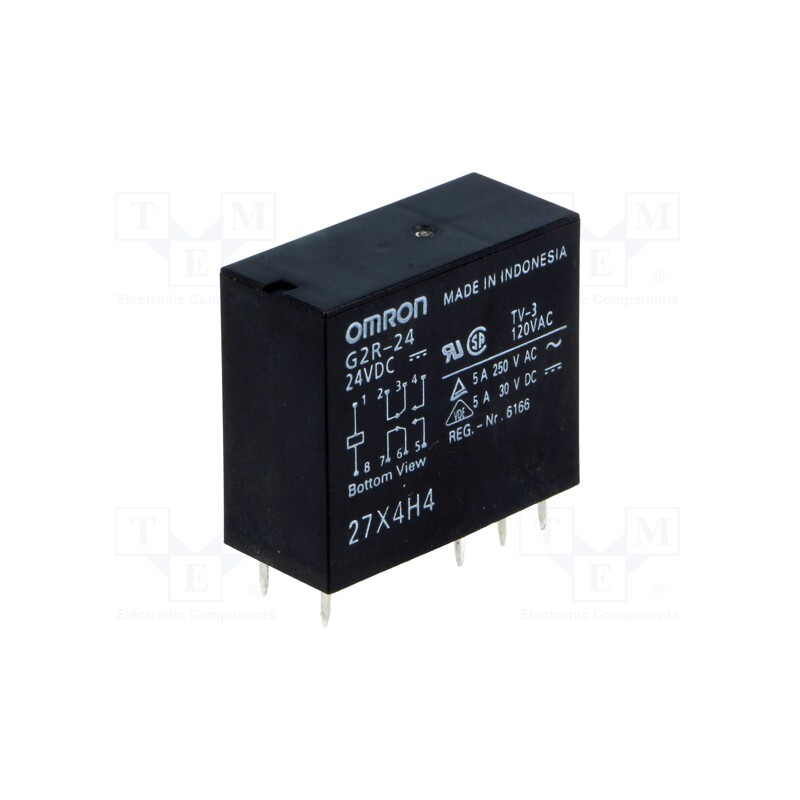 1 pcs x OMRON OCB - G2R-24 24VDC - Relay: electromagnetic, DPDT, Ucoil: 24VDC, Icontacts max: 4A, PCB