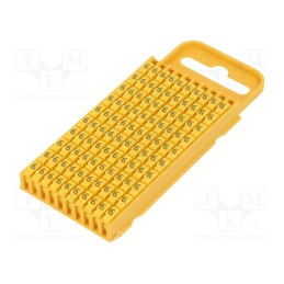100 pcs x HELLERMANNTYTON - 561-03664 - Markers, Marking: 6, 4.3÷5.3mm, polyamide, yellow, -40÷85°C, WIC