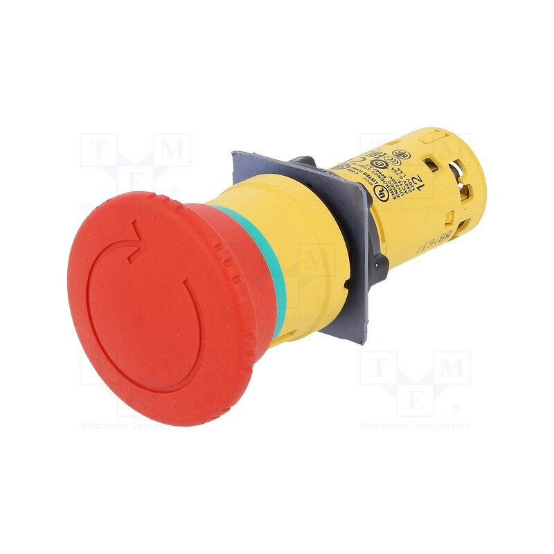 1 pcs x SCHNEIDER ELECTRIC - XB7NS8444 - Switch: emergency stop, 22mm, Stabl.pos: 2, NC x2, red, none, IP54