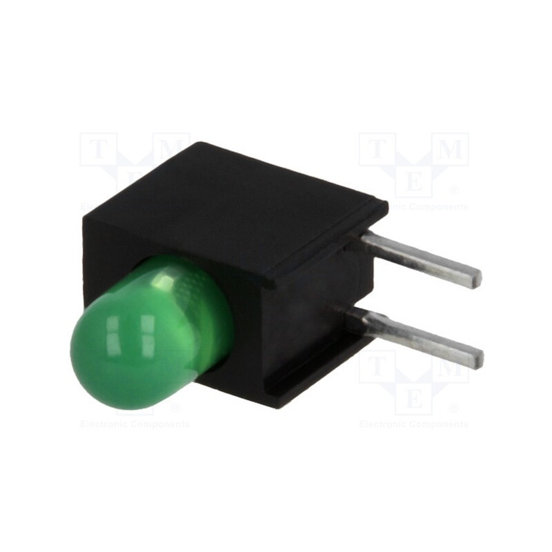 2 pcs x KINGBRIGHT ELECTRONIC - L-1384AD/1GD - LED, in housing, green, 3.4mm, No.of diodes: 1, 20mA, 60°, 2.2÷2.5V