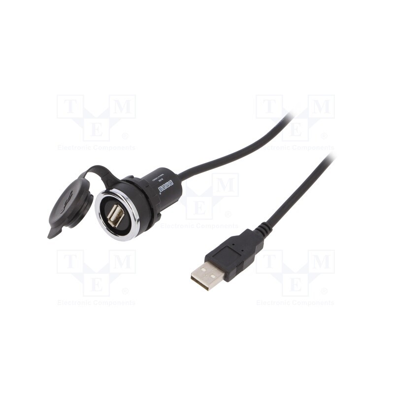 1 pcs x EMAS - T0-BUSB - USB socket, 22mm, IP65, on panel, 1.5m, plastic