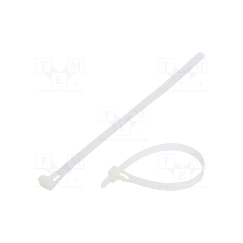 100 pcs x FIX&FASTEN - FIX-TR-7.6X200/N - Cable tie, multi use, L: 200mm, W: 7.6mm, polyamide, 222N, natural