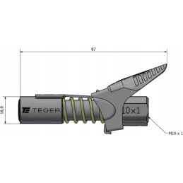 The end of the grease gun hose has a teger lock lever