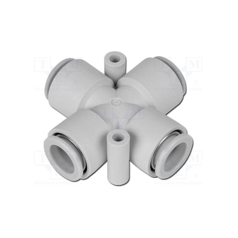 1 pcs x SMC-KQ2TW08-00A - Push-in fitting, -1÷10bar, polypropylene, -5÷60°C