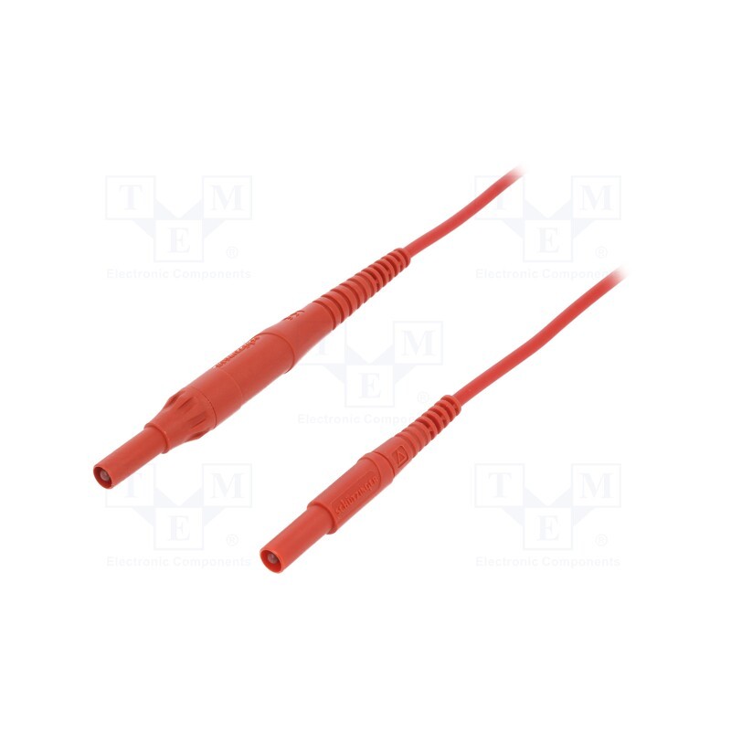 1 pcs x SCHu00dcTZINGER - MSFK B441 / 1 / 150 / RT - Test lead, 8A, banana plug 4mm,both sides, Len: 1.5m, red