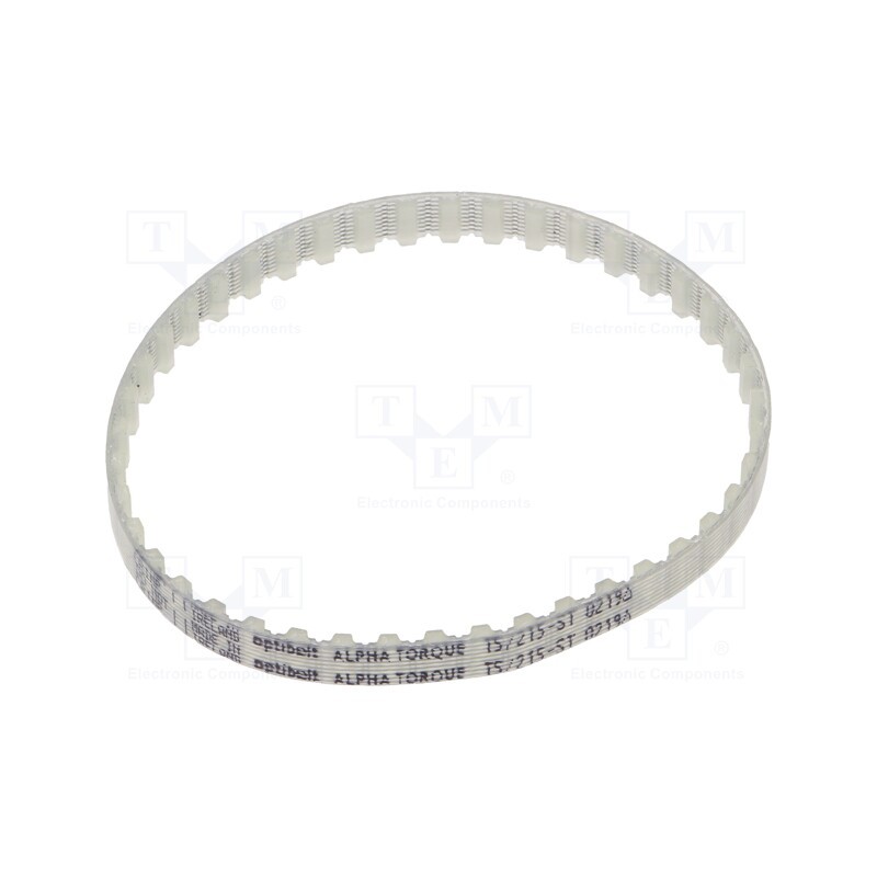 1 pcs x OPTIBELT - T5 215 677ZA - Timing belt, T5, W: 6mm, H: 2.2mm, Lw: 215mm, Tooth height: 1.2mm