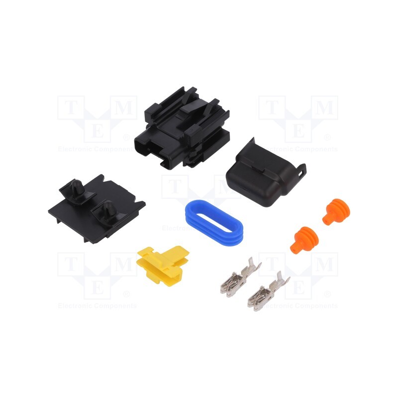 1 pcs x MTA - 3050153 - Fuse holder with cover, 19mm, 21A, push-in, Leads: terminal, black