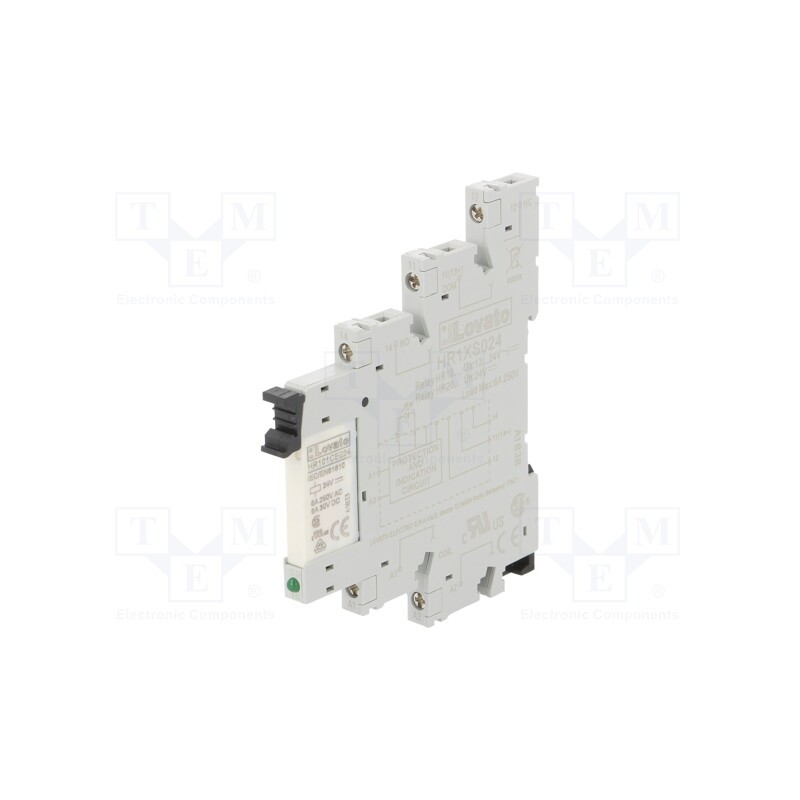 1 pcs x LOVATO ELECTRIC - HRA101CE024 - Relay: interface, SPDT, Ucoil: 24VAC,24VDC, 6A, 6A/250VAC, 6A/30VDC
