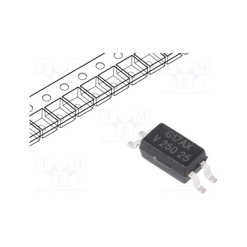 2 pcs x VISHAY - VOS617A-X001T - Optocoupler, SMD, Ch: 1, OUT: transistor, Uinsul: 3.75kV, Uce: 80V