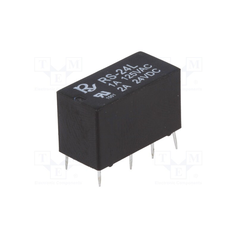 1 pcs x Recoy/RAYEX ELECTRONICS - RS-24-L - Relay: electromagnetic, DPDT, Ucoil: 24VDC, Icontacts max: 2A, PCB