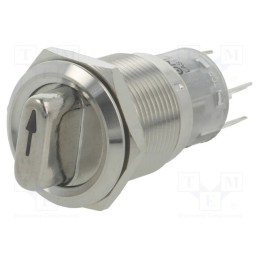 1 pcs x ONPOW - LAS1-AGQ-11X/21/G/12V/S - Switch: rotary, Pos: 2, SPDT, 0.5A/220VAC, 1A/24VDC, -20÷55°C, 50mΩ