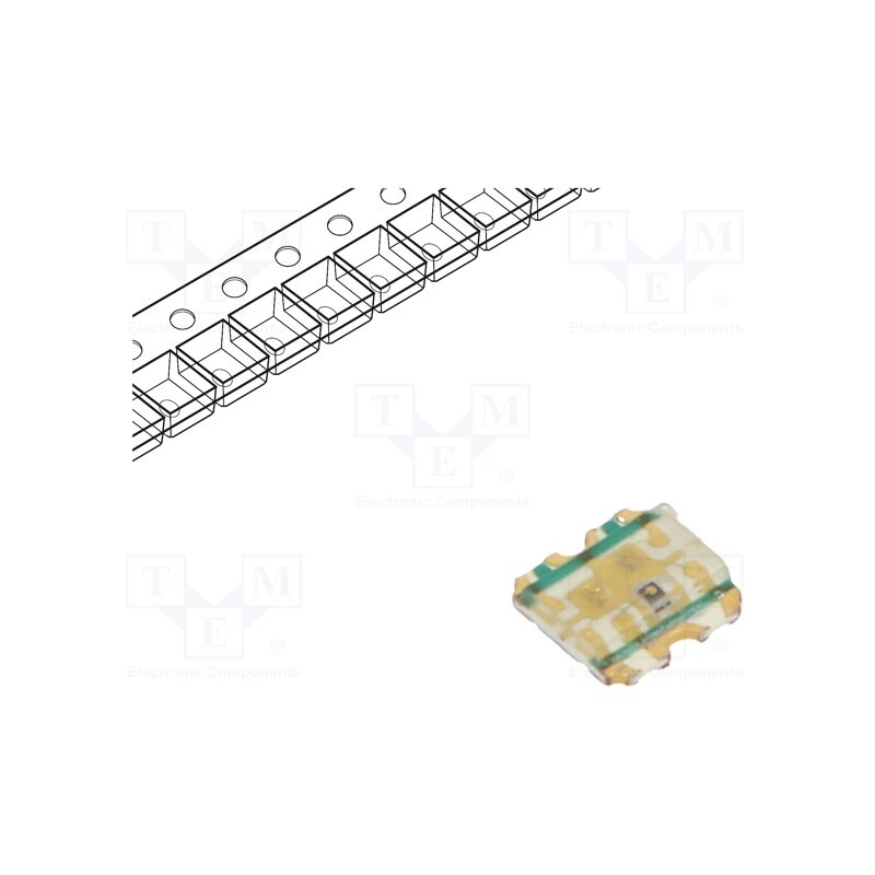 2 pcs x EVERLIGHT - 19-337/S2GHBHC-A01/2T - LED, SMD, 1616, orange/green/blue, 1.6x1.6x0.35mm, 120°, 20mA