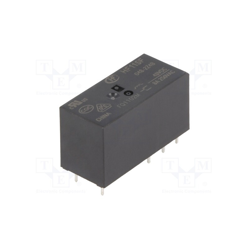 1 pcs x HONGFA RELAY - HF115F/048-2Z4B - Relay: electromagnetic, DPDT, Ucoil: 48VDC, 8A, 8A/250VAC, 8A/24VDC