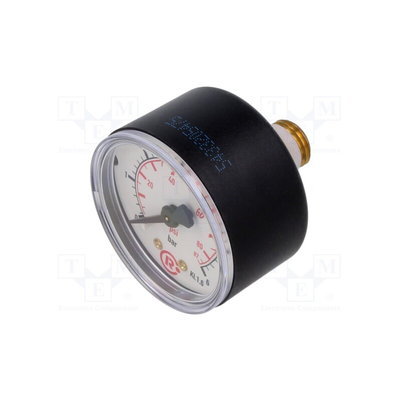 1 pcs x PNEUMAT-205-KD - Manometer, 0÷6bar, 50mm, non-aggressive liquids,inert gases