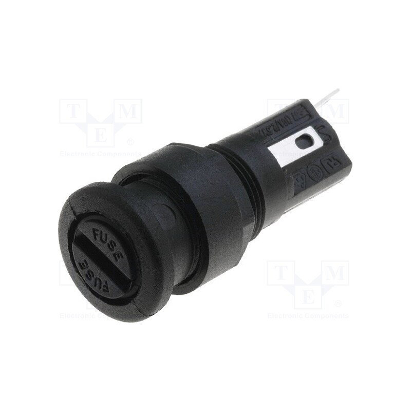 1 pcs x BULGIN - FX0455 - Fuse holder, cylindrical fuses, 5x20mm, 250V, on panel, black