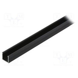 1 pcs x TOPMET - F1010021 - Profiles for LED modules, black, L: 1m, SMART16, aluminium