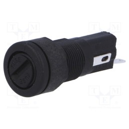 1 pcs x BULGIN - FX0454 - Fuse holder, cylindrical fuses, 5x20mm, 250V, on panel, black