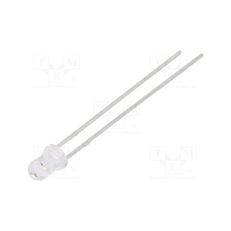 2 pcs x BROADCOM (AVAGO) - HLMP-Y701-G0000 - LED, 3.1mm, amber, 400mcd, 45°, Front: convex, 2÷2.2V, No.of term: 2