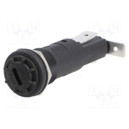 1 pcs x BULGIN - FX0419 - Fuse holder, cylindrical fuses, 6.3x32mm, 250V, on panel, black