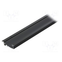 1 pcs x TOPMET - 23040021 - Profiles for LED modules, black, L: 1m, FLAT8, aluminium, recessed