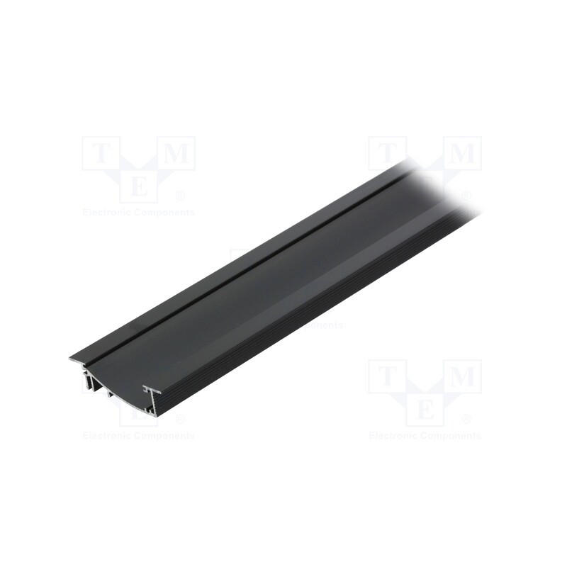 1 pcs x TOPMET - 23040021 - Profiles for LED modules, black, L: 1m, FLAT8, aluminium, recessed