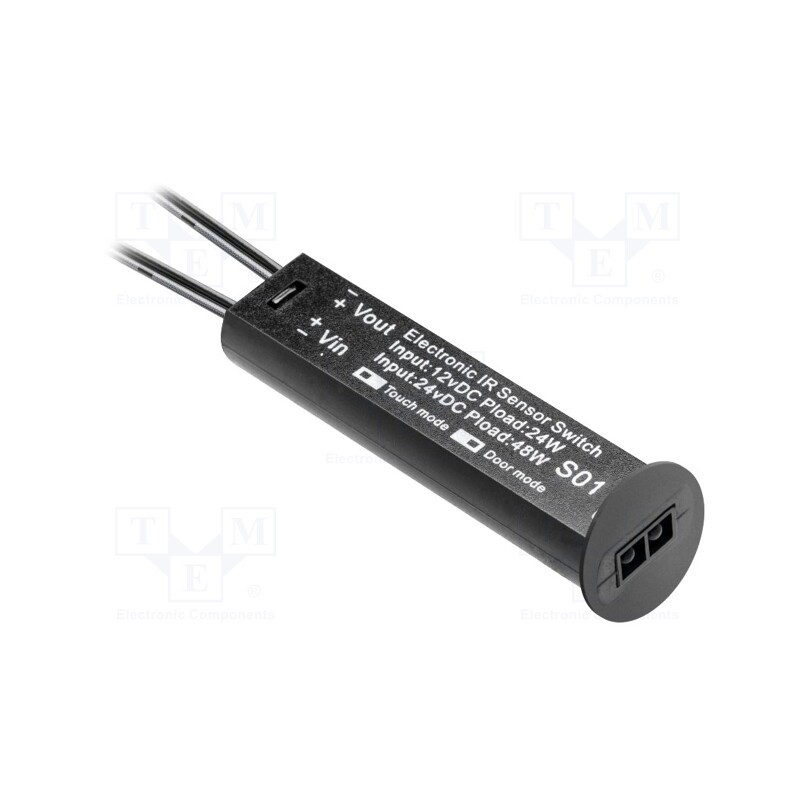 1 pcs x GTV Poland - AE-WBCUNI-10DIM - Touchless switch, black, 12VDC,24VDC, with motion detector