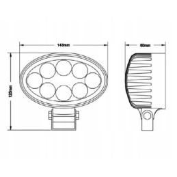 Work spotlight LED lamp oval 12 24v