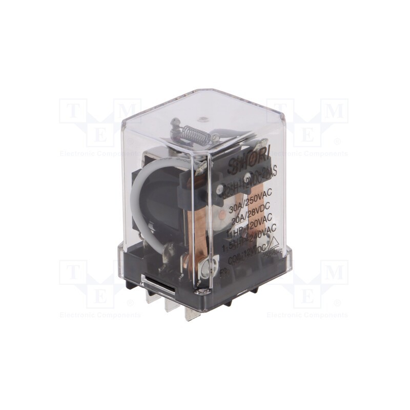 1 pcs x SHORI ELECTRIC - S25H-12VDC-2AS - Relay: electromagnetic, DPST-NO, 12VDC, Icontacts max: 30A, PCB