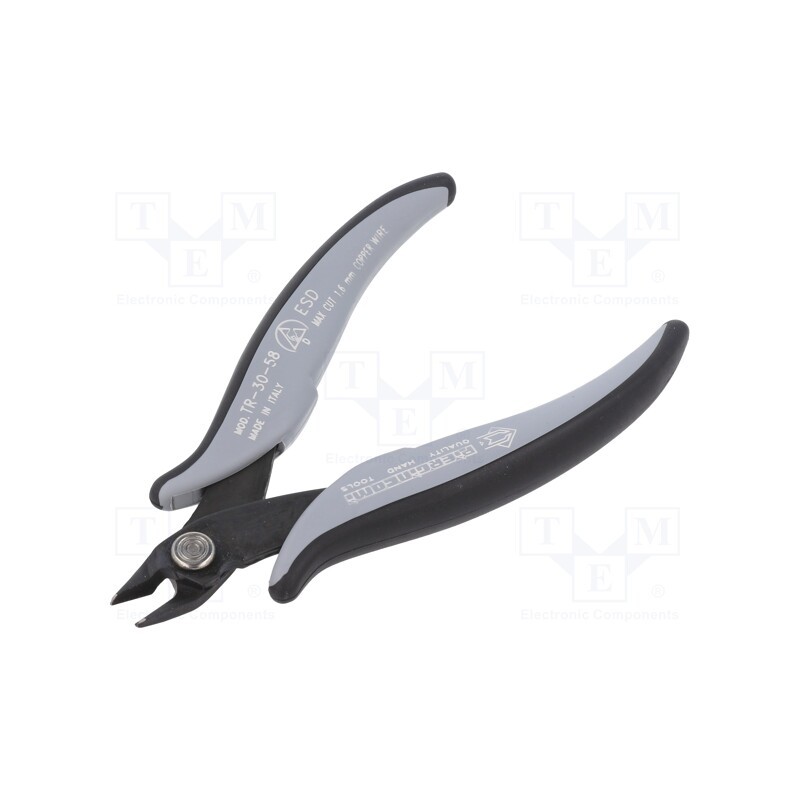 1 pcs x PIERGIACOMI - TR 30 58 D - Pliers, cutting,miniature,curved, ESD, 138mm, with small chamfer