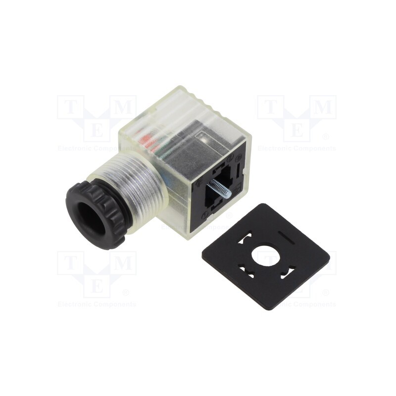 1 pcs x PNEUMAT-CEP/2 L 24 - Plug for coil, PIN: 3, natural (transparent), 24V, A: 27mm, B: 28mm