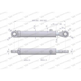 Hydraulic cylinder, double acting actuator 72101