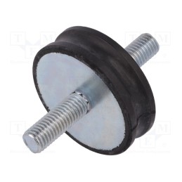 1 pcs x ELESA+GANTER - DVC.1-50-46-15-M10-28-70 - Vibration damper, M10, Ø: 50mm, rubber, L: 15mm, Thread len: 28mm
